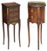 (2) FRENCH FLORAL ACCENTED SIDE TABLES