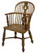 ENGLISH YEW & ELM WOOD WINDSOR ARM CHAIR, 19TH C.