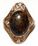 ANTIQUE 14KT ROSE GOLD, BLACK OPAL DIAMOND RING - 2