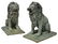 (PAIR) LARGE SEATED OPPOSED BRONZE LIONS