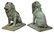 (PAIR) LARGE SEATED OPPOSED BRONZE LIONS - 2