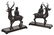 (2) CHINESE PATINATED BRONZE, CHILDREN RIDING DEER