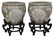 (2) CHINESE GILT PORCELAIN FISH BOWLS ON STANDS