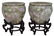 (2) CHINESE GILT PORCELAIN FISH BOWLS ON STANDS - 2