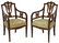 (2) EDWARDIAN ARMCHAIRS WITH MARQUETRY