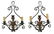 (2) FRENCH SCROLLED IRON TWO-LIGHT WALL SCONCES