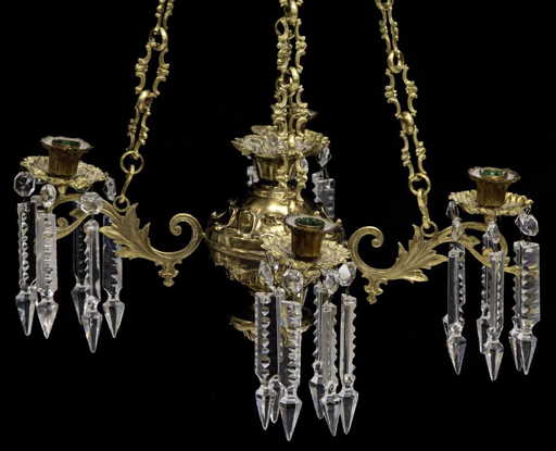 Swedish Rococo Style Candle Chandelier
