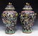 (2) CHINESE PARCEL GILT FAMILLE NOIRE TEMPLE JAR