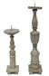 ANTIQUE RELIGIOUS COLONIAL WOOD CANDLESTICKS - 2