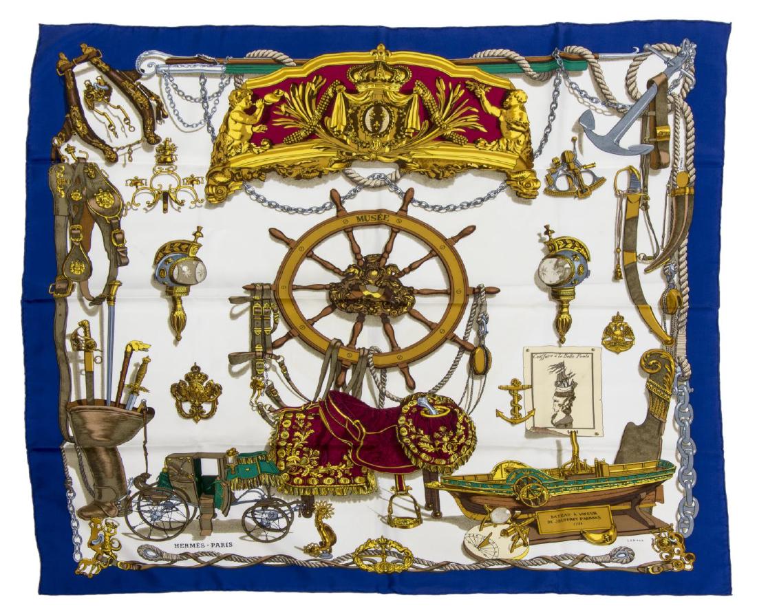 HERMES 'MUSEE' NAUTICAL TWILL SILK SCARF (1 of 3)