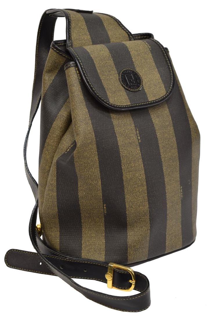 FENDI STRIPED COATED CANVAS SINGLE STRAP BACKPACK (1 of 4)