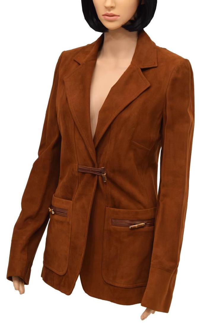 GUCCI COPPER SUEDE BAMBOO BUTTON JACKET (1 of 4)