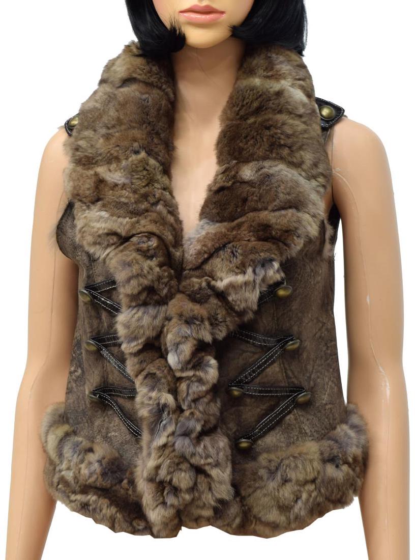 DESIGNER LOU ANDREA REX RABBIT FUR VEST (1 of 5)