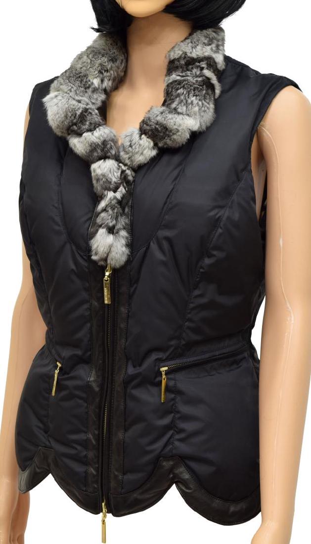 ROBERTO CAVALLI GOOSE DOWN VEST WITH FUR COLLAR (1 of 5)