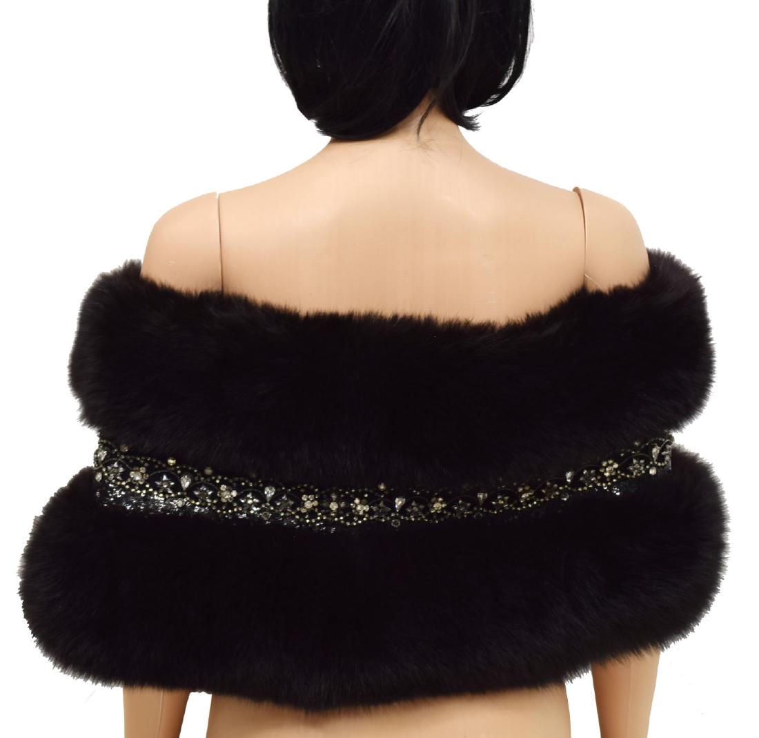 BADGLEY MISCHKA BLACK FUR & RHINESTONE SHRUG (1 of 7)