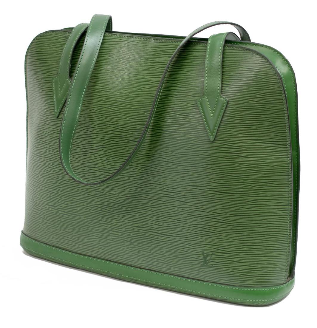 LOUIS VUITTON 'LUSSAC' GREEN EPI LEATHER BAG (1 of 4)