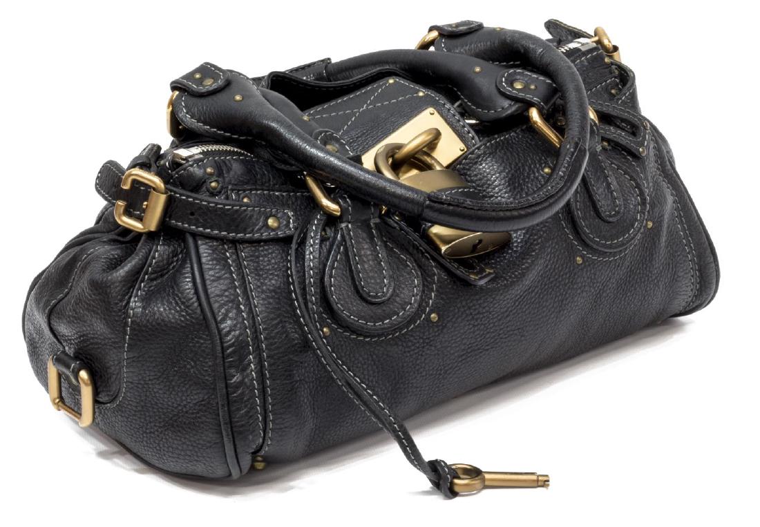 CHLOE 'PADDINGTON' BLACK GRAINED LEATHER HANDBAG (1 of 5)