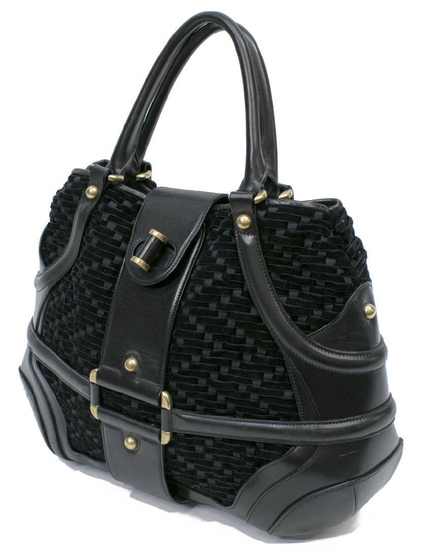 ALEXANDER MCQUEEN NOVAK LEATHER & VELVET HANDBAG (1 of 4)