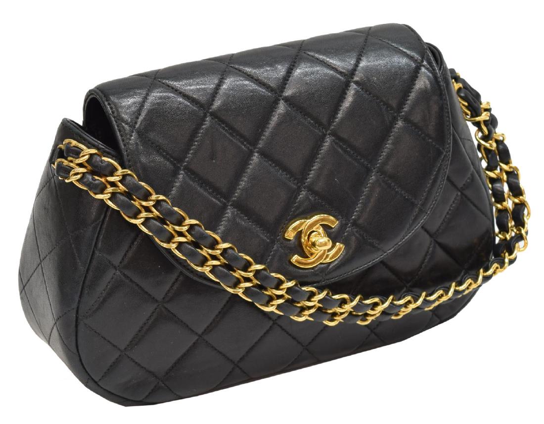 CHANEL SMALL QUILTED BLACK LEATHER HANDBAG (1 of 4)