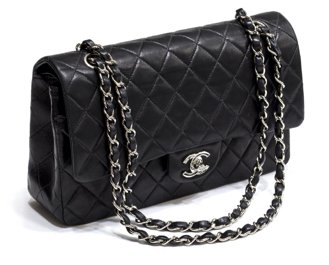 CHANEL QUILTED BLACK CLASSIC DOUBLE FLAP BAG (1 of 5)
