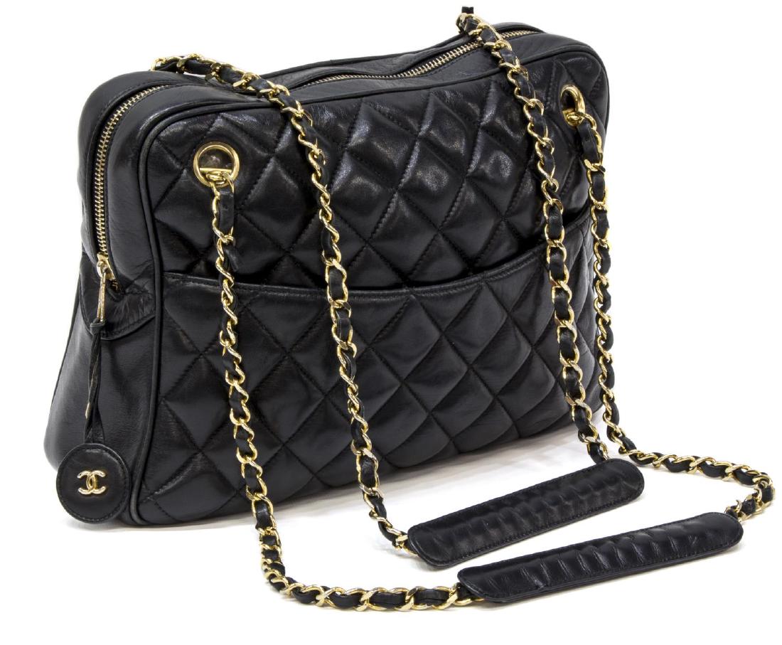 CHANEL VINTAGE BLACK QUILTED LAMBSKIN CHAIN BAG (1 of 5)