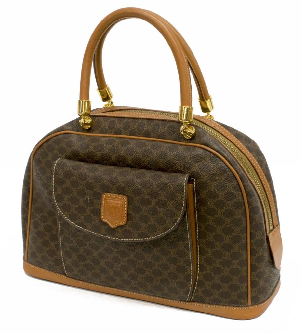 VINTAGE CELINE BROWN MACADAM CANVAS HANDBAG (1 of 4)