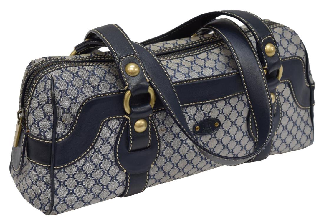 CELINE VINTAGE BLUE GRAY MONOGRAM CANVAS HANDBAG (1 of 4)