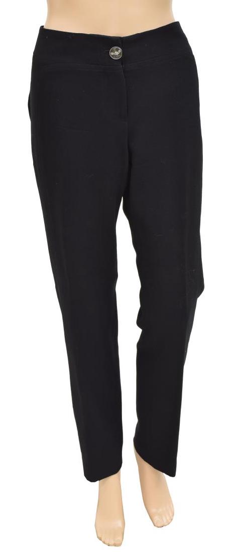 CHANEL SPRING 2008 BLACK WOOL STRAIGHT-LEG PANTS (1 of 6)