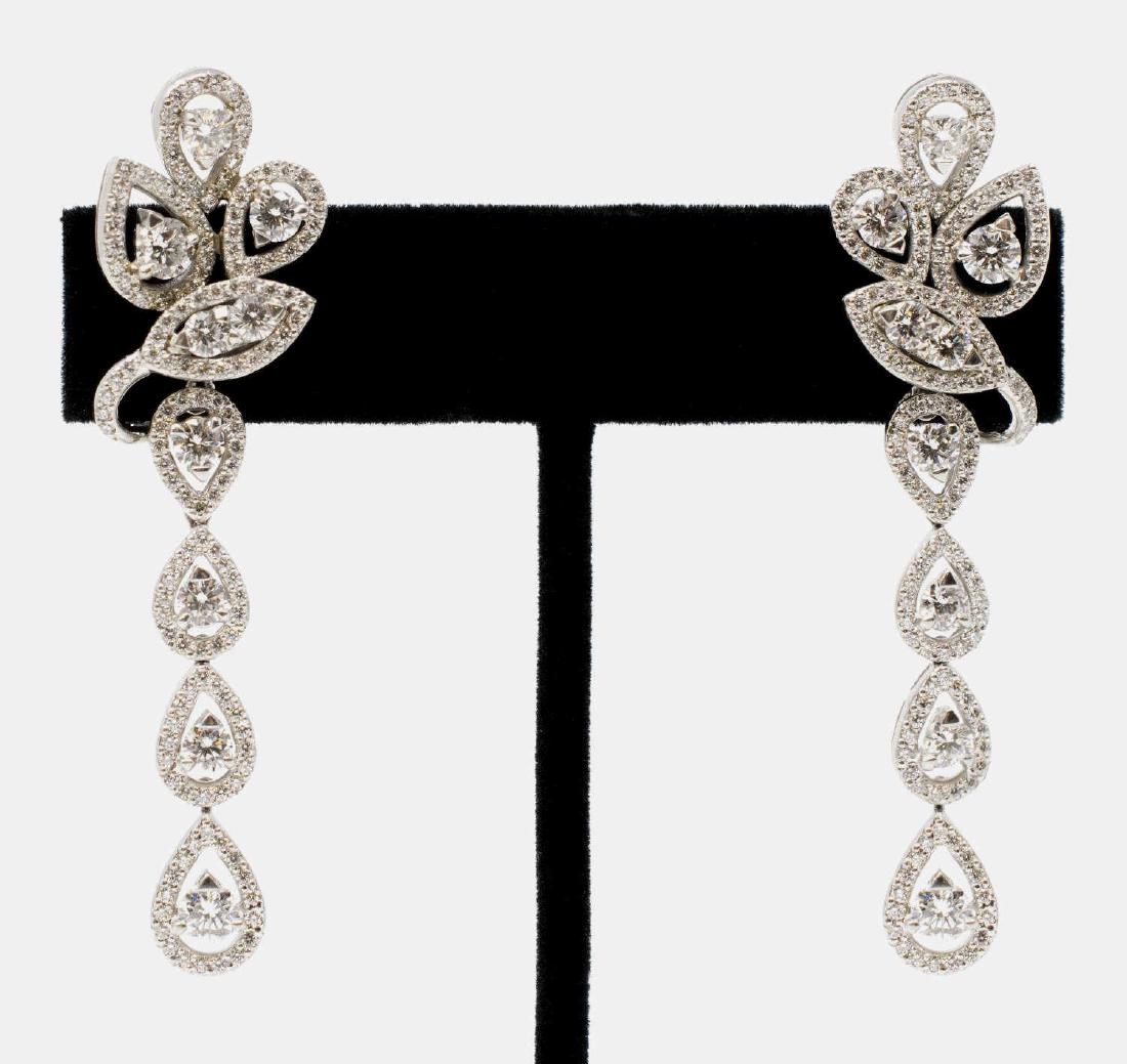 (2) MB SIGNED PLATINUM & DIAMOND FOLIATED EARRINGS (1 of 4)