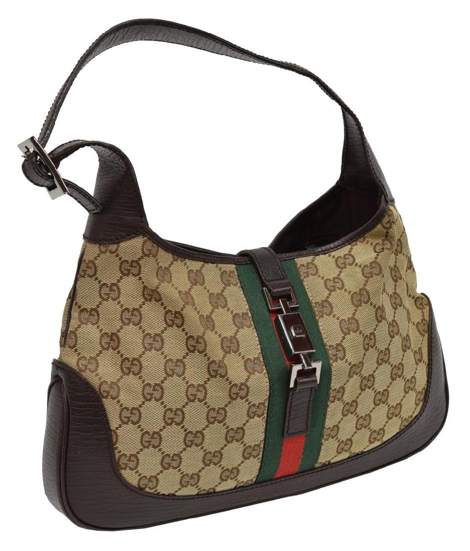 GUCCI 'JACKIE' GG CANVAS & WEB HOBO HANDBAG (1 of 3)
