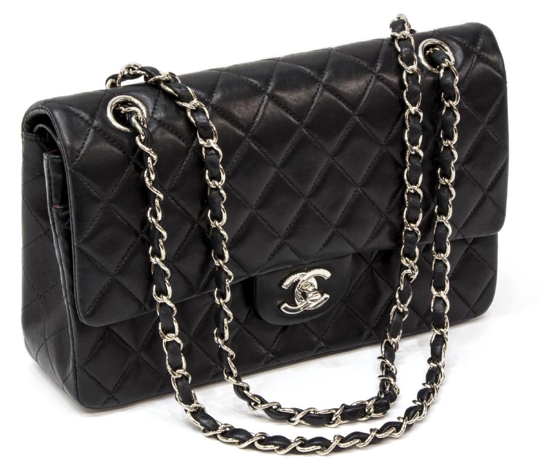 CHANEL QUILTED BLACK CLASSIC MED. DOUBLE FLAP BAG (1 of 5)