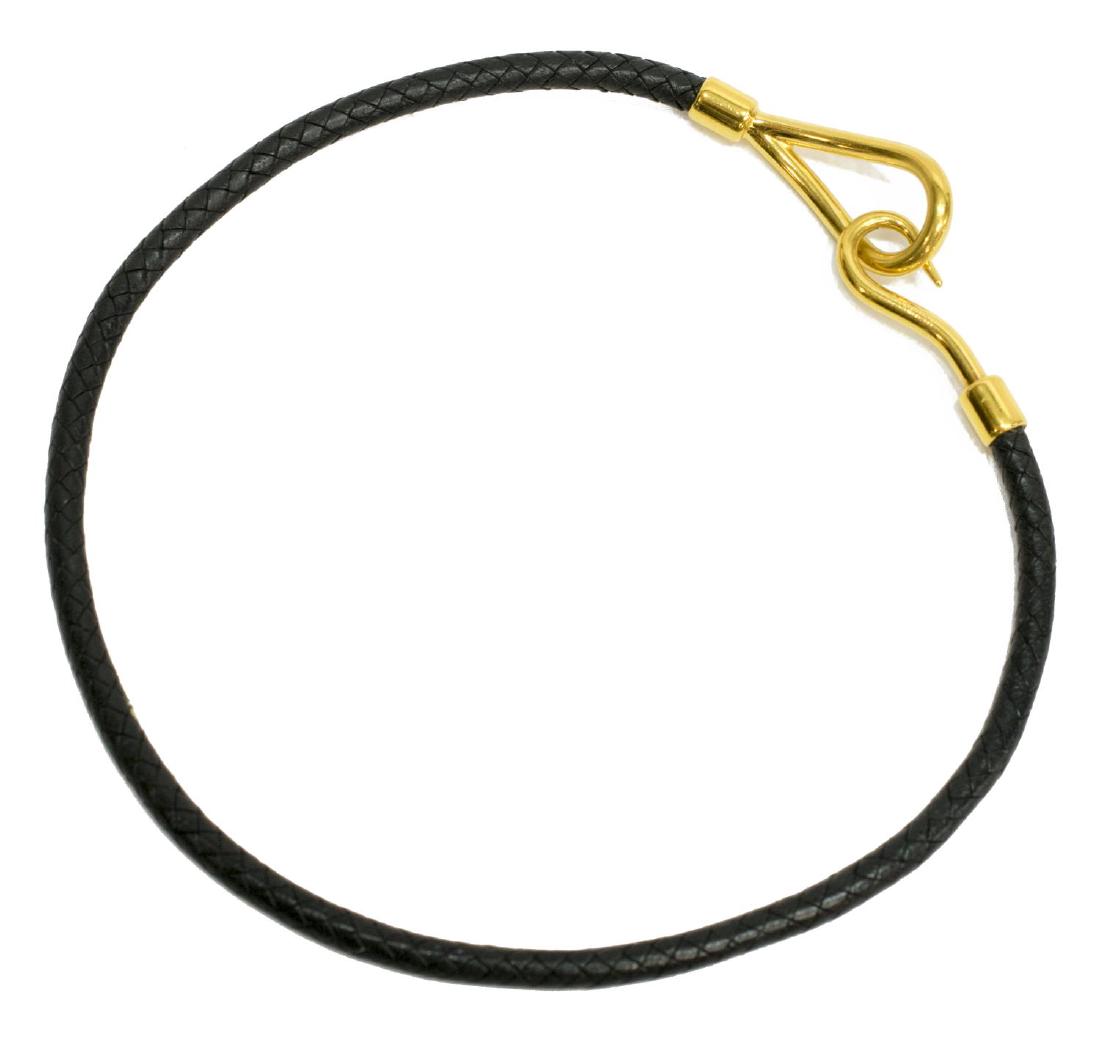 HERMES 'JUMBO DOUBLE TOUR' BLACK LEATHER BRACELET (1 of 3)