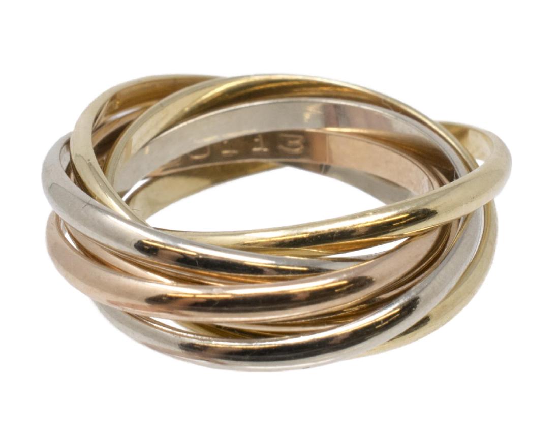 CARTIER "TRINITY" THREE COLOR 18K GOLD RING (1 of 4)