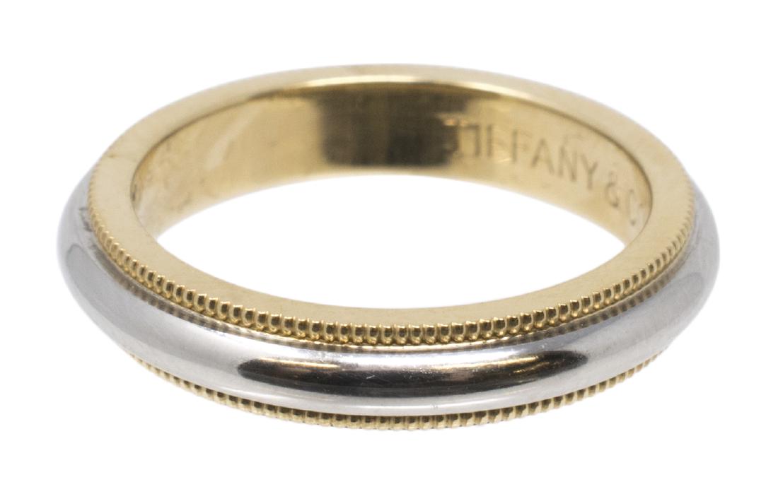 TIFFANY & CO MILGRAIN 18K GOLD & PLATINUM RING (1 of 2)