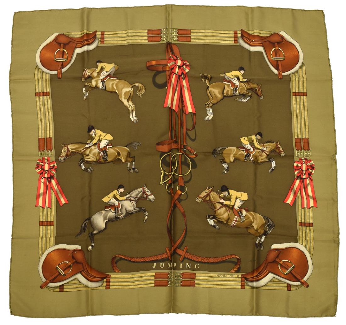 HERMES "JUMPING" SILK TWILL SCARF (1 of 3)