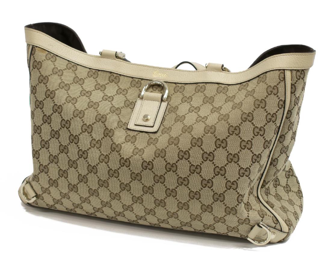 GUCCI 'ABBEY' BEIGE MONOGRAM CANVAS D RING TOTE (1 of 4)