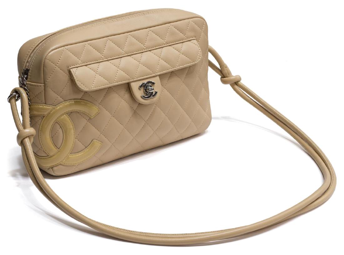 CHANEL CAMBON BEIGE QUILTED LEATHER HANDBAG (1 of 5)