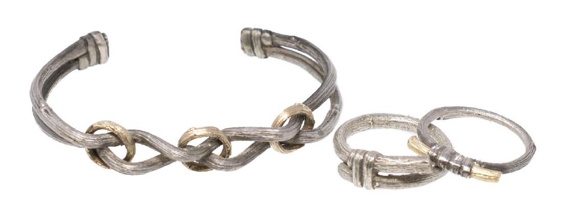 (3) LADIES DESIGN SILVER & GOLD ESTATE JEWELRY SET (1 of 3)