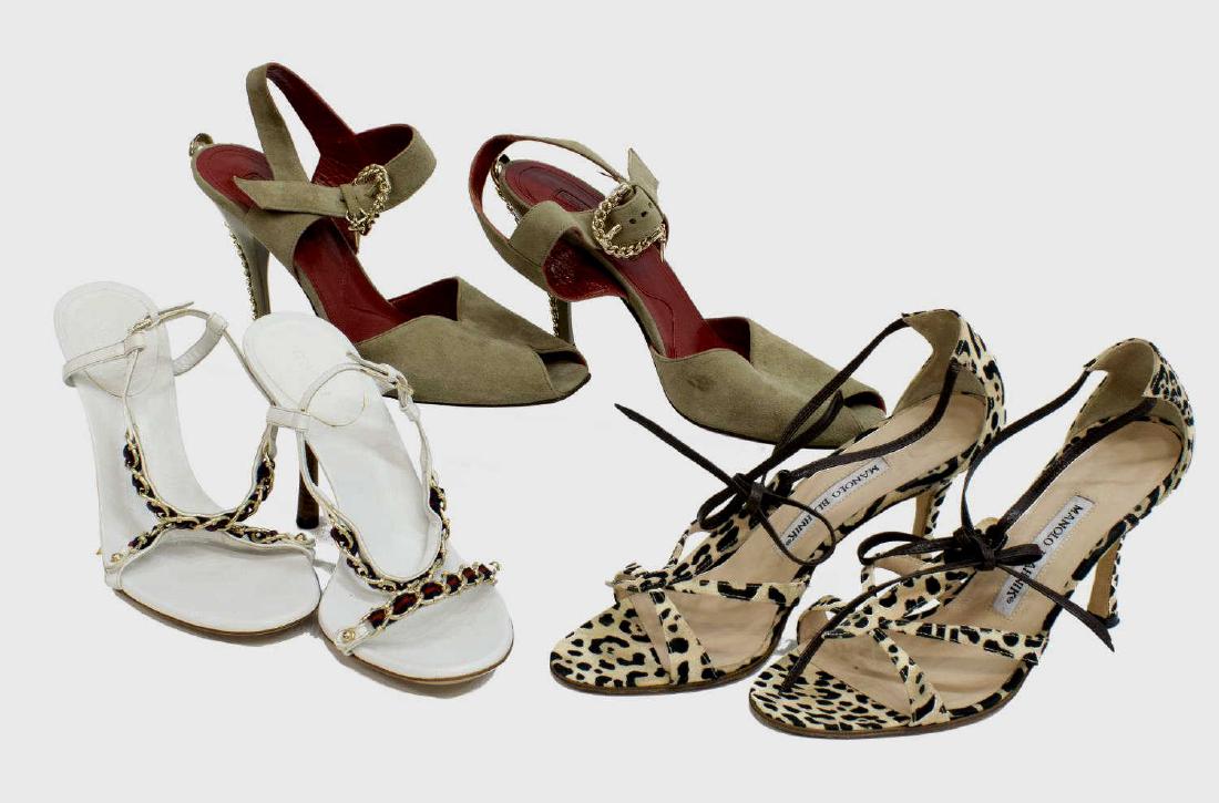 3) MANOLO BLANIK, GUCCI & CESARE PACIOTTI SHOE LOT (1 of 5)