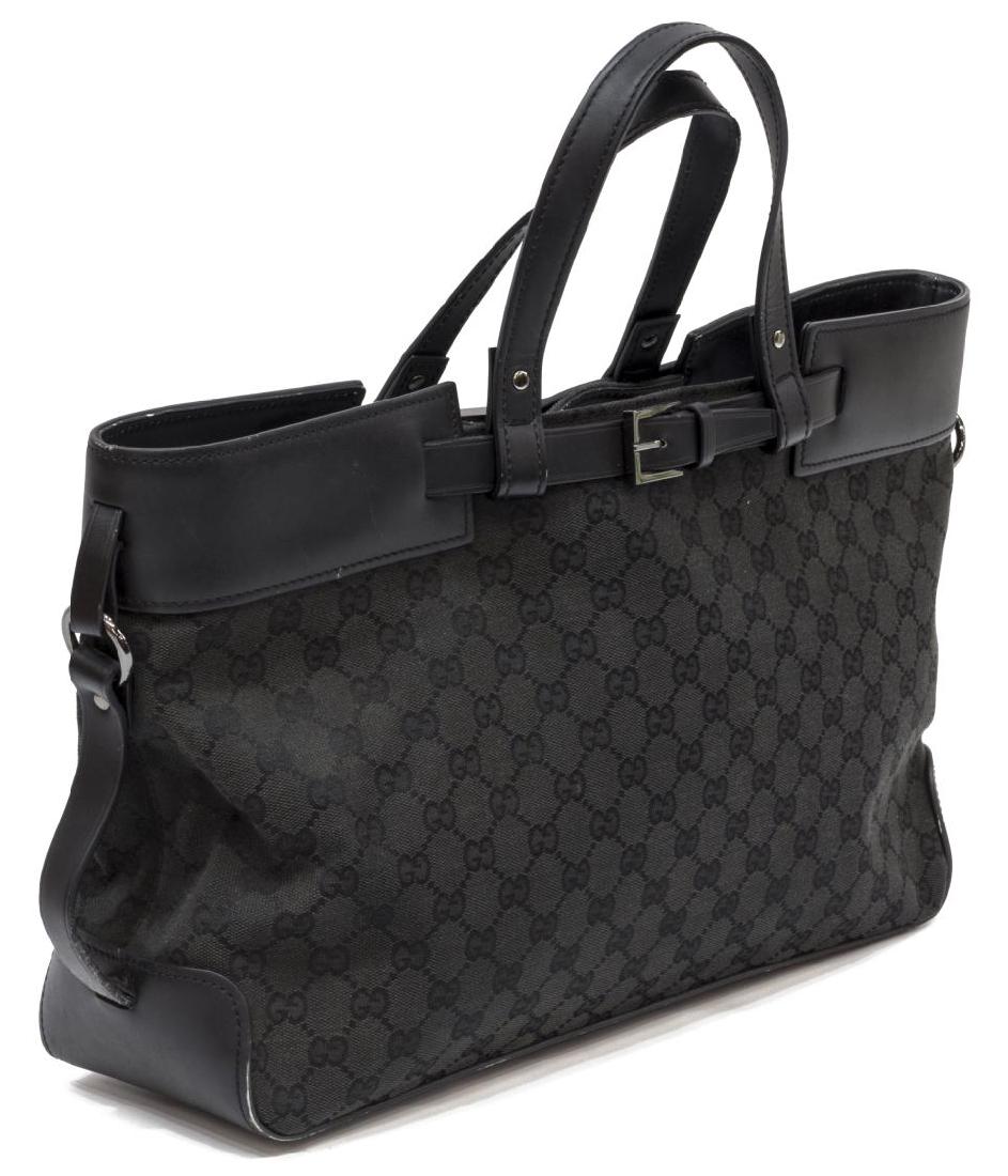 GUCCI BLACK MONOGRAM CANVAS BELT TOTE BAG (1 of 5)