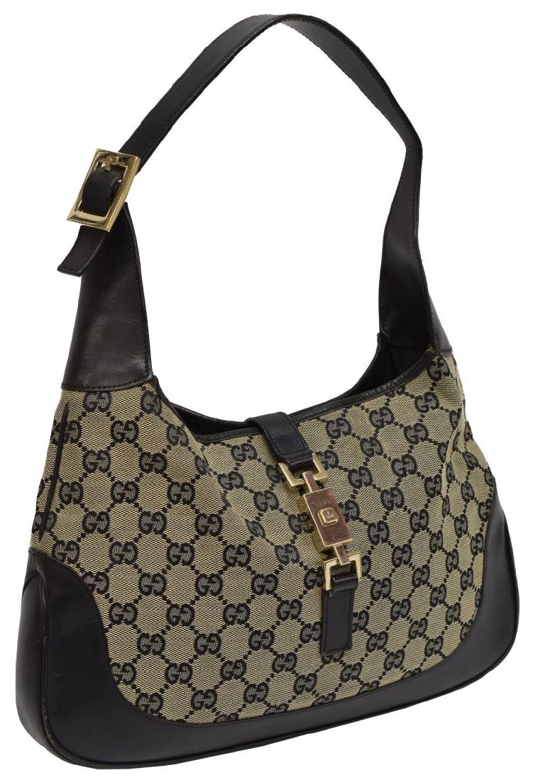 GUCCI 'JACKIE' BLACK GG CANVAS HOBO BAG (1 of 4)