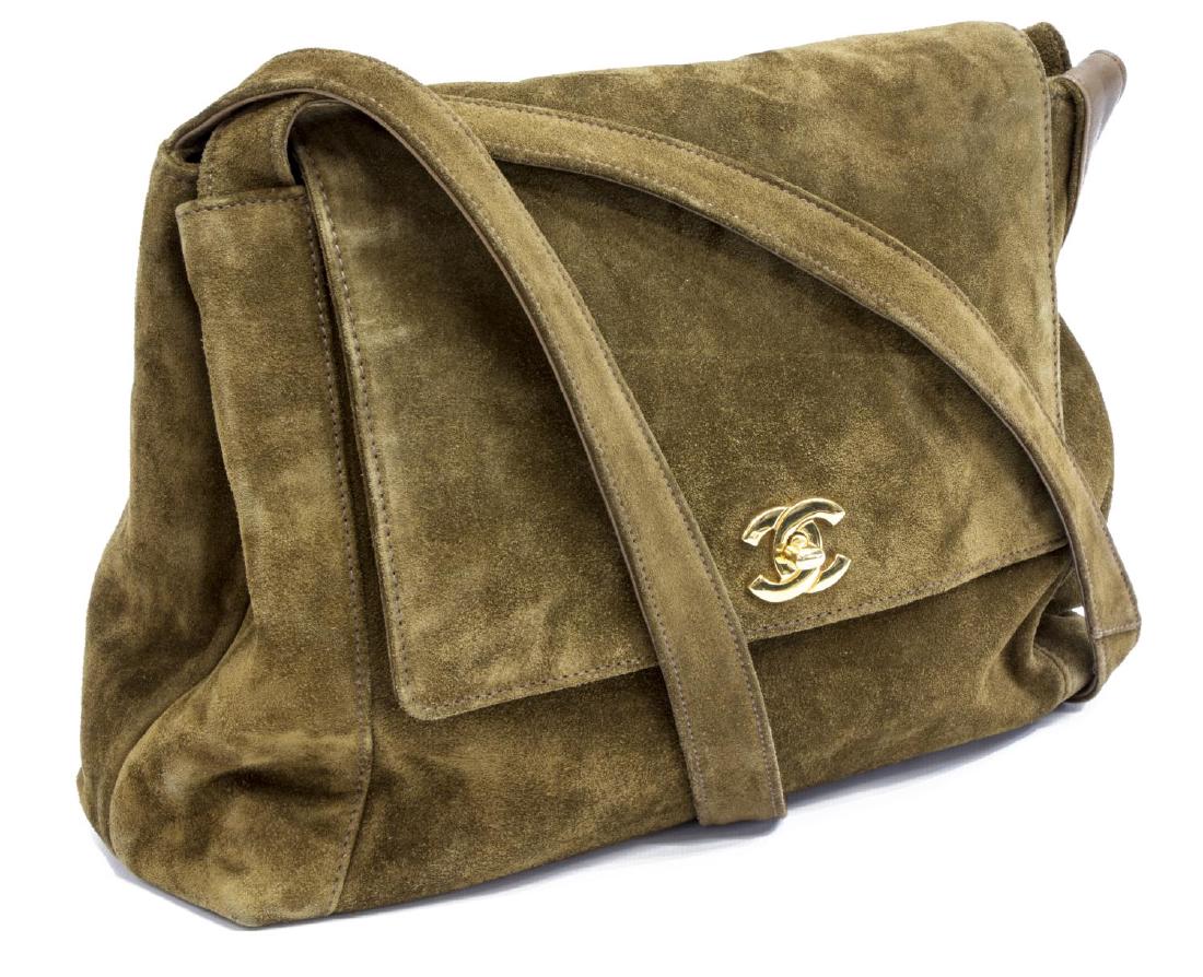 CHANEL BROWN SUEDE SHOULDER BAG (1 of 5)