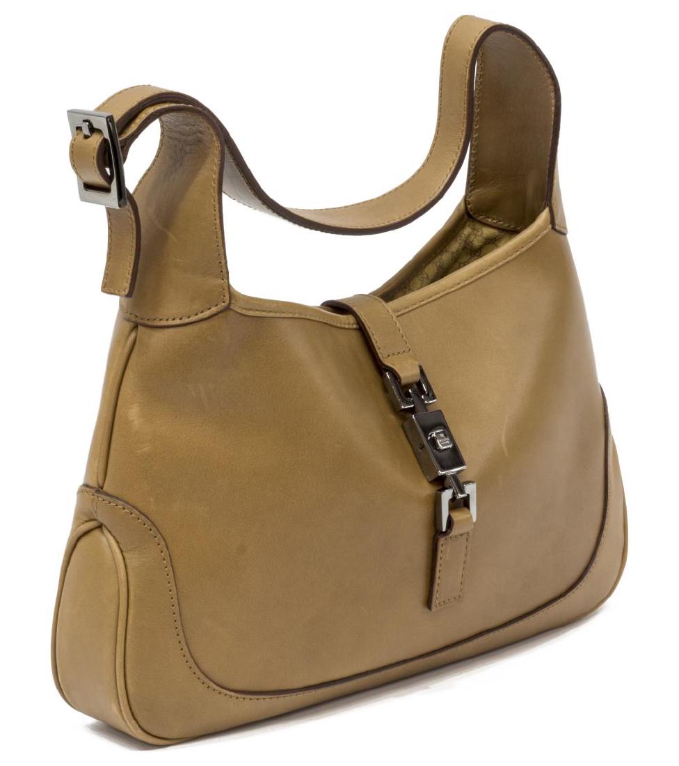 GUCCI 'JACKIE' BROWN LEATHER SHOULDER BAG (1 of 5)