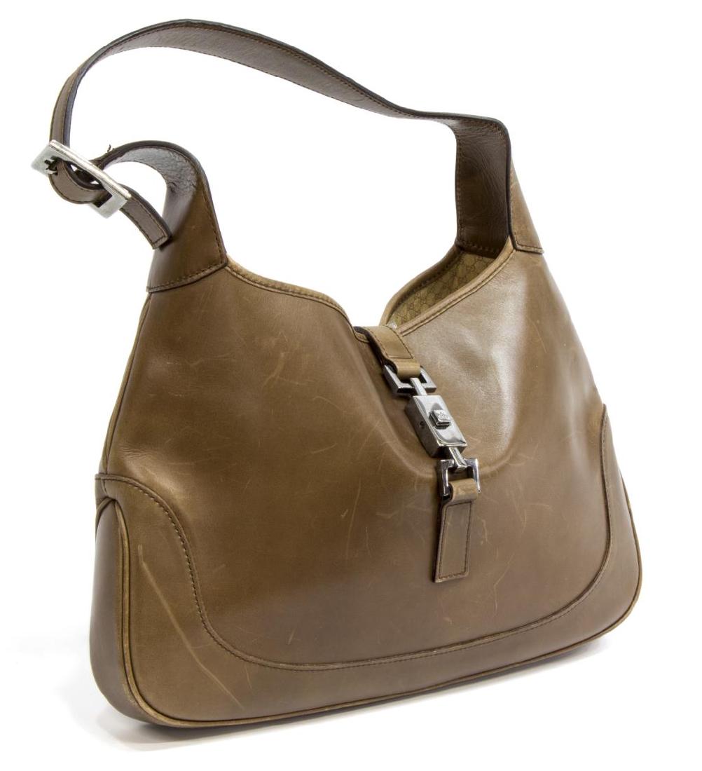 GUCCI 'JACKIE' BROWN LEATHER HOBO BAG (1 of 5)
