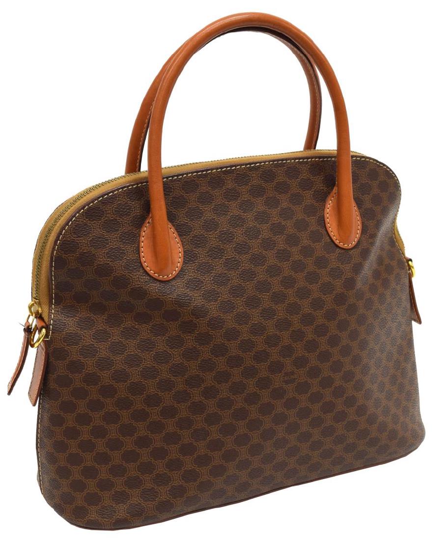 VINTAGE CELINE BROWN MACADAM CANVAS HANDBAG (1 of 4)