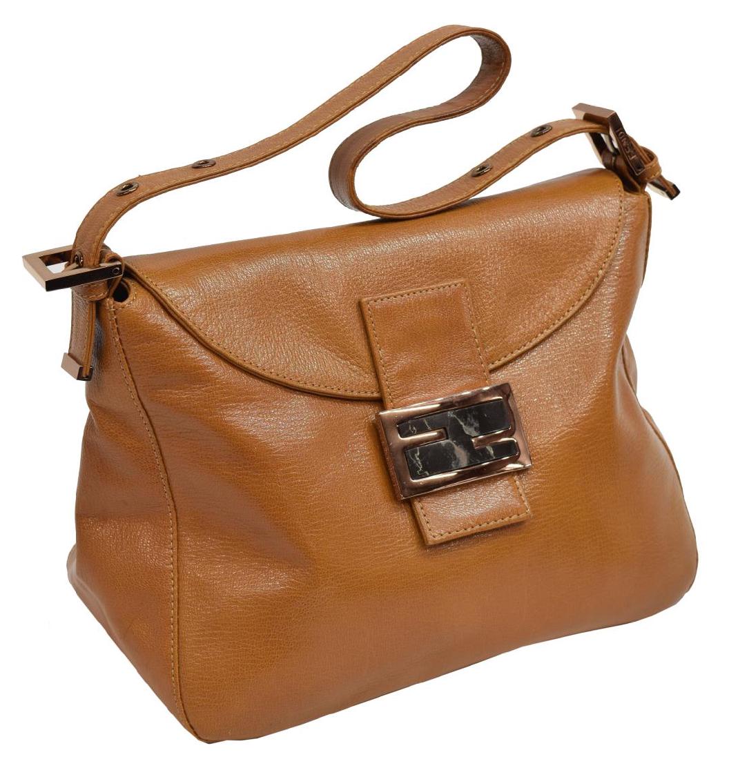 FENDI 'MAMA BAGUETTE' TAN LEATHER SHOULDER BAG (1 of 4)