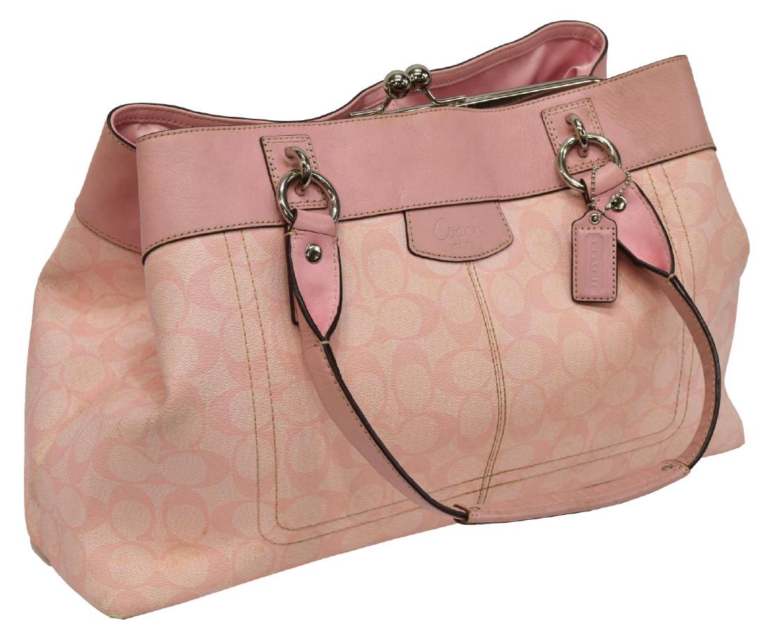 COACH PINK MONOGRAM CANVAS HANDBAG (1 of 4)