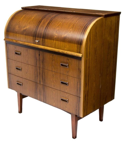 Danish Mid Century Modern Roll Top Bureau Desk Nov 18 2017