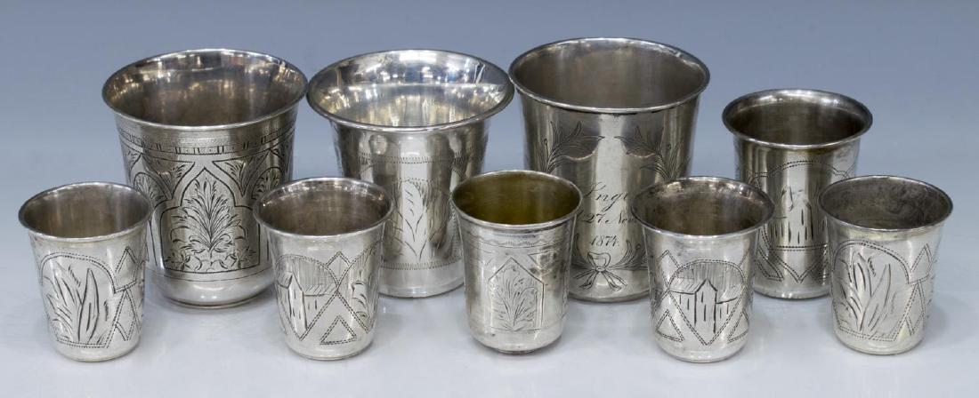 (9) RUSSIAN & ENGLISH JUDAICA SILVER KIDDUSH CUPS (1 of 3)