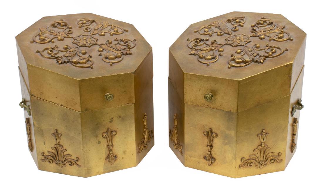 (2) HEAVILY GILDED & DECORATED FITTED KNIFE BOXES (1 of 3)